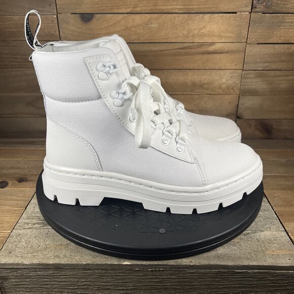 Dr. Martens Women's Size 7 Combs Poly Casual Lace Up Boot White Ajax - Picture 1 of 10